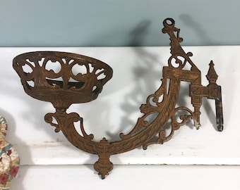 Antique Oil Lamp Wall Sconce, Bronze Sconces, Antique Cast Iron Wall Mount Sconce, Oil Lamp Holder Bronze Traditional Victorian