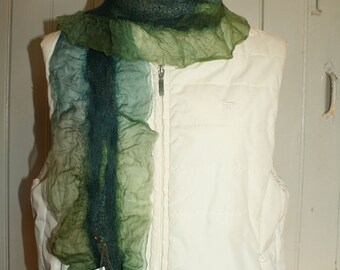 Nuno felt scarf the organza - 'piccola sirena'