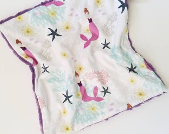 Mermaid Lovey, Mermaid Blanket, Minky Blanket, Minky Lovey, Baby Girl Lovey, Baby Girl Blanket, Modern Baby Blanket, Minky Girl Blanket