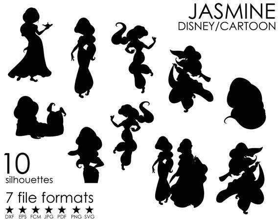 Download 25%OFF 10 Silhouettes Jasmine Aladdin Princess Disney