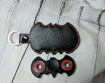 2 sided Batman fidget spinner holder, case, keeper, keychain, 2 prong