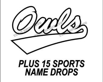 Owls Swoosh Download Files - SVG, DXF, EPS, Silhouette Studio, Vinyl Cutting Files, Digital Cut Files - Use with Cricut and Silhouette