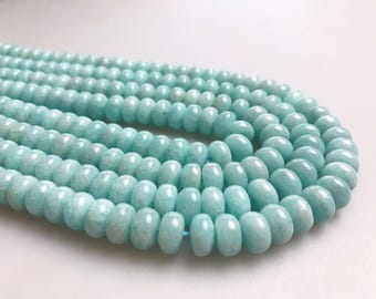 Rondeau pierres précieuses perles Amazonite naturel pour fabrication 15,5" brin Wholesaler.Size 4x6mm/5x8mm/6x10mm de bijoux