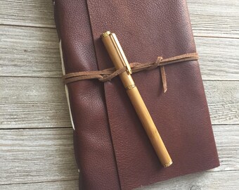 Personalized Leather Journal handmade, Brown, FREE personalization, lined or plain paper