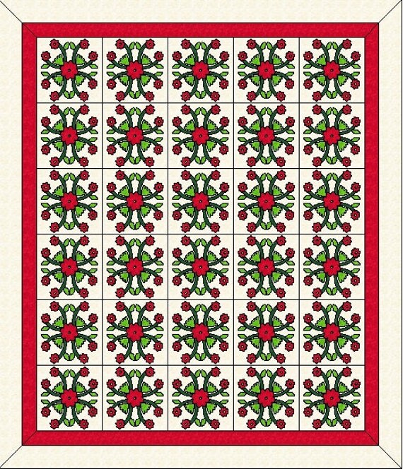 Rose Of Sharon Quilt Top Kit Wedding Quilt Pre-Cut Pieced