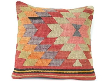 Vintage kilim pillow 40x40 cm / 16x16 inch