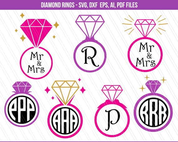 Download Diamond Ring Svg Rings svg Rings Monogram svg SVG Files