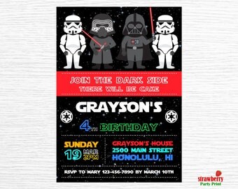Starwars Invitation, Star Wars Birthday Invitation, Star Wars Party Invitation, Starwars Party Printable, Party Printables