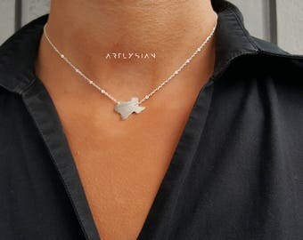 Texas map necklace, Texas necklace, Texas pendant, State map charm, Texas map pendant, silver Texas map tone, I love Texas, Map of Texas new