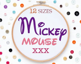 12 Sizes Mickey Mouse Disney Embroidery Font XXX Format Embroidery Machine,Initials Monogram,Monogram Design,Instant Download