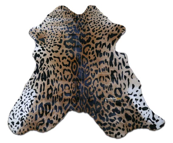 Leopard Print Calf Skin Size: Around 35" X 30" Jaguar Print Mini Cowhide