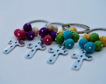First communion favor. Cross keychain. Baptism favor. Religious Accessories. Catholic gift. Llavero cruz. Accesorio religioso.