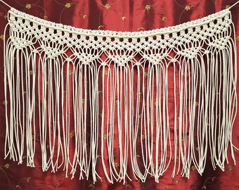 Macrame Wall Hanging Sale! Large Bohemian Window Covering Wedding Arch Backdrop Headboard Curtain "Devotion"