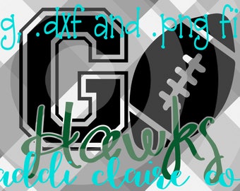Go Hawks Football File (SVG, DXF, PNG)