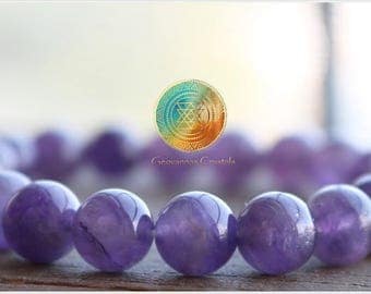 Amethyst Bracelet, 8mm Genuine Amethyst, Anxiety Relief, Third Eye bracelet, Meditation bracelet, Beaded Stretch Bracelet, purple jewelry