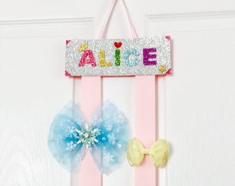 Hair bow holders personalized hair clip holder customized name sign hair bow holders personalized kids name room sign