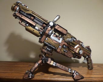 Steampunk Nerf Gun Aether Turret Modified Maverick Rev Vulcan Working Toy Dart Gun Prop Costume Accessory Ray Gun Laser Blaster LARP Cosplay