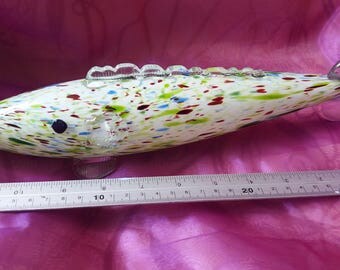 large hand blown glass fish