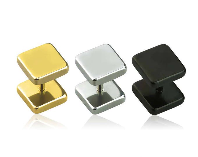 316L Surgical Steel Square Top Fake Plug