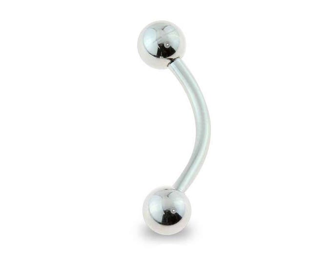 316L Surgical Steel Curved Barbell 14GA with Ball