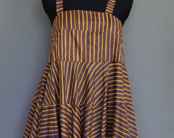 Yellow and brown striped dress Yellow and brown striped dress