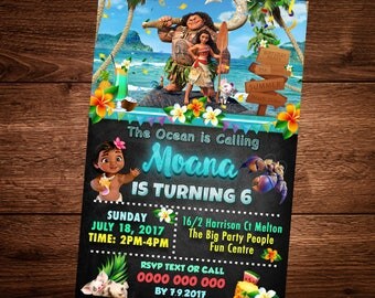 Moana Birthday invitation Card, Moana Movie, Birthday invitation, Party Card, For kids, Editable Text