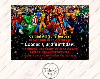 Superhero Invitation, Superhero Birthday Invitation, Superhero Invitation Printable, Superhero Invite, Superhero Birthday Party