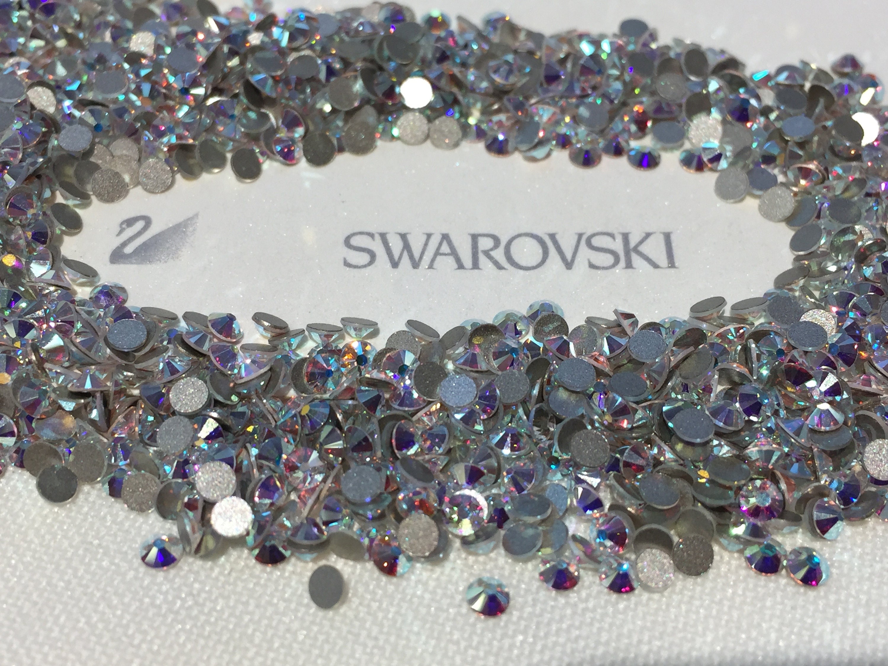 Genuine Swarovski Crystal Rhinestones Flat Back Crystal Clear Ab