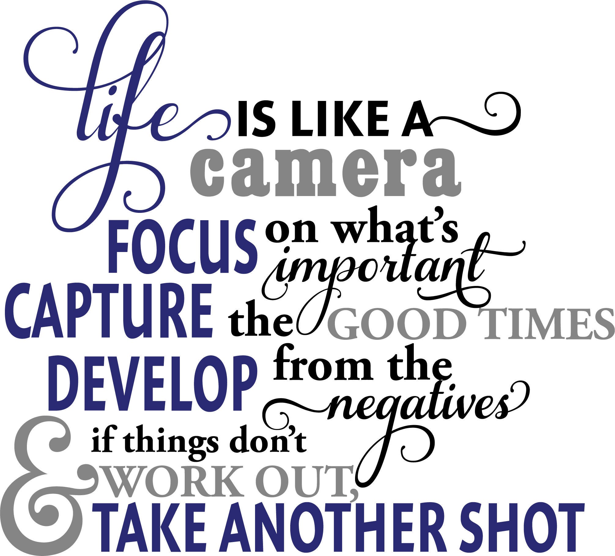 Download Life is like a camera quote SVG Gift idea for photographer