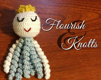 Princess octopus, Preemie Princess, Crochet Preemie Octopus, Octopus for Premature Babies, Made to order