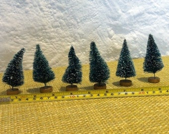 vintage 6 miniature trees forest for decoration