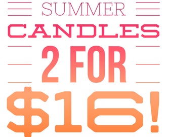 Summer Candle Sale! / Soy Candles / Sale