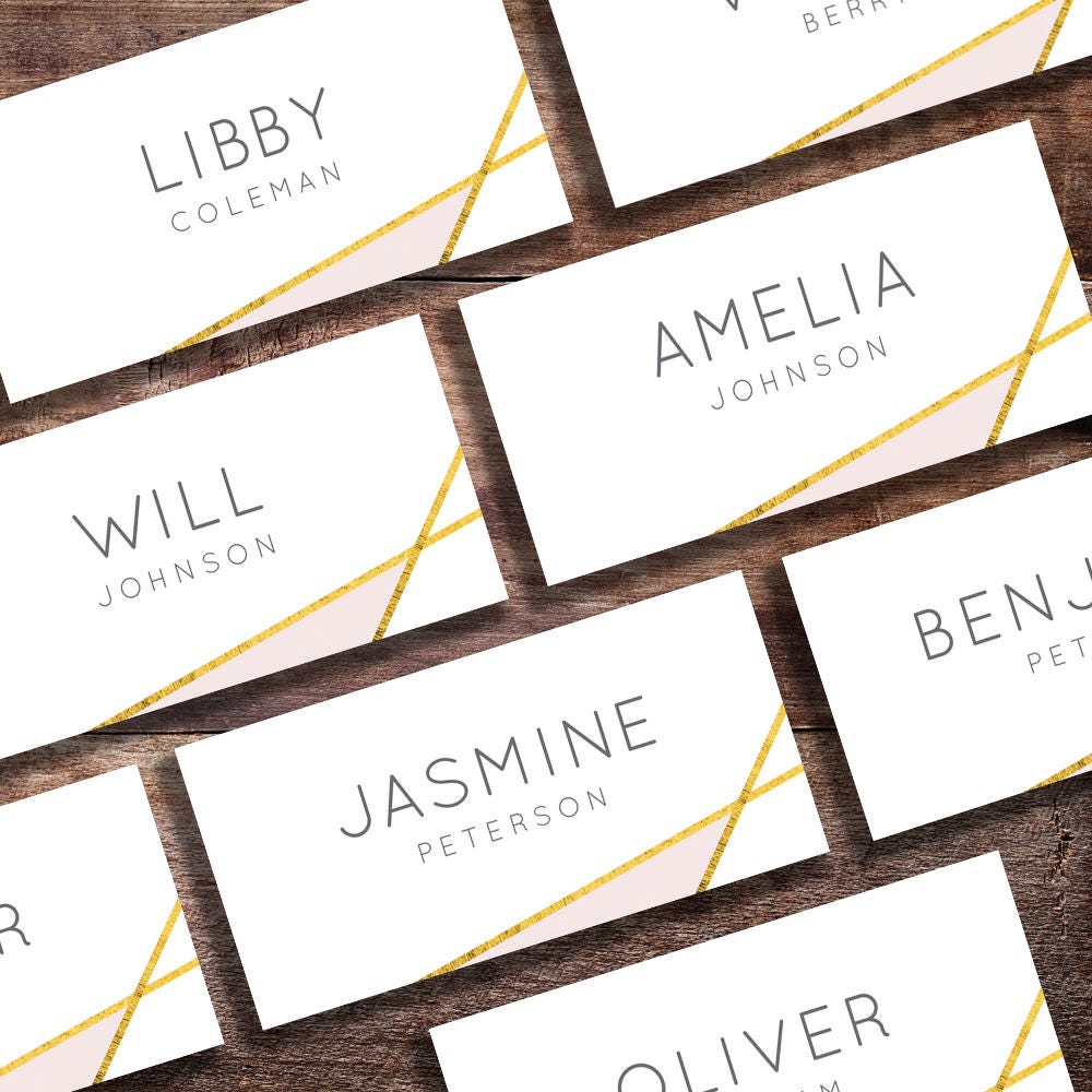 wedding place cards printable wedding name cards folded geometric
