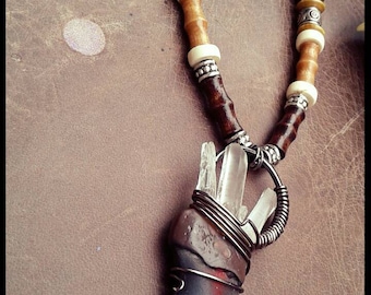 Grizzly Bear Claw Crystal Necklace
