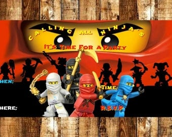 Lego Ninjago Birthday Party Invitation, Ninjago Invitation, Ninjago Birthday Party, Birthday Party Invitation, Ninjago Birthday Party Invite