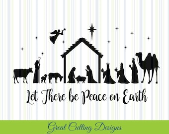 Nativity SVG Cut File Christmas svg DXF cut file Cricut svg Silhouette svg Vinyl Cut File Digital cut file Cricut cut file dxf files Jesus