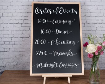 Order of Events - Personalised Wedding Chalkboard