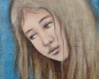 Painting "Dream VIII" 24 x 30 cm portrait girl