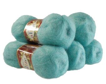 5 x 50 g knitting wool of ALIZE KID ROYAL #457 aqua