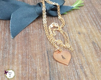 Copper and Rose Gold Necklace, 30th Birthday Gifts For Her, Personalised Christmas Gift For Her, Hand Stamped Jewellery,