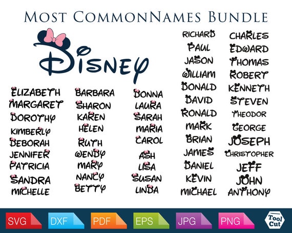 Download 50 Common Names Disney Font SVG Monogram Font Svg Disney