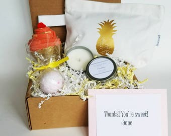 Thank you gift box. Thank you gift basket. Teacher gift. Hostess gift. Appreciation gift. Summer gift basket. Shower favors.