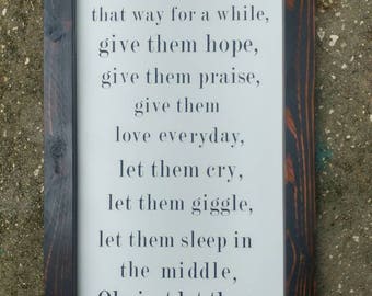 Framed Wood sign. Hand painted - Let them be little - Nursery Decor