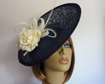 Iolanthe Fascinator in Dark Navy main image 1