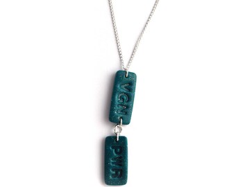 VGN PWR Necklace, Vegan Power, Vegan Gift , Vegan Jewelry, Vegan Jewellery,