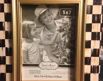 Black and White Check Picture Frame