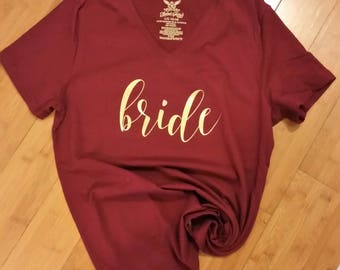 Bridal Party Shirts, Bride Shirt, Bridesmaid shirt, Maid of Honor shirt, Mother of the bride shirt, Bachelotette Party, Wedding shirts