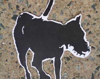 Paper Sticker 'Muzzle Start', Black Ink Screen-Print on Thick Stock