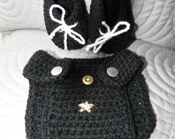 Bloomer & US air force baby crochet slippers