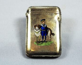 Antique Enameled Vesta Case